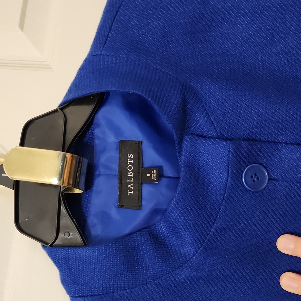 Talbots Collarless Lined Linen Button Front Blaze… - image 2